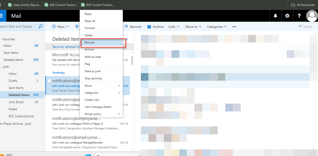 Click Restore/ Recover